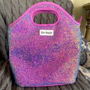Fit+Fresh Purple Glitter Lunch Tote